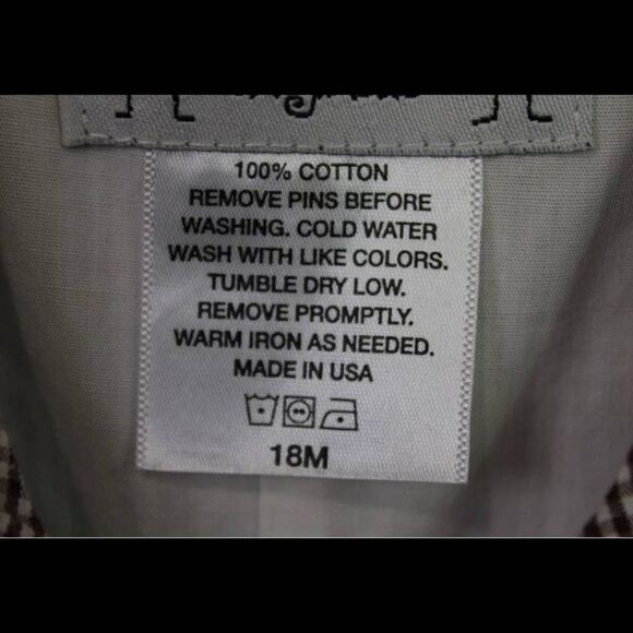 BEANSTALKS ORIGINALS CARTER MONOGRAMMED GINGHAM LONGALL SIZE 18M - Picture 6 of 8